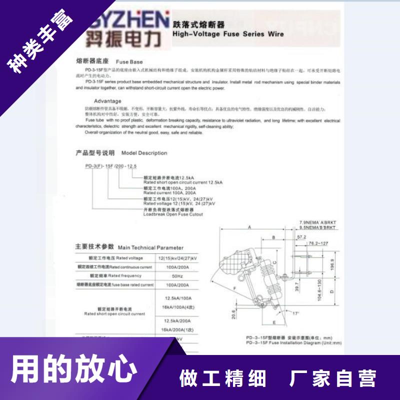 户外高压跌落式熔断器熔丝具HRW12-12/200当地生产商