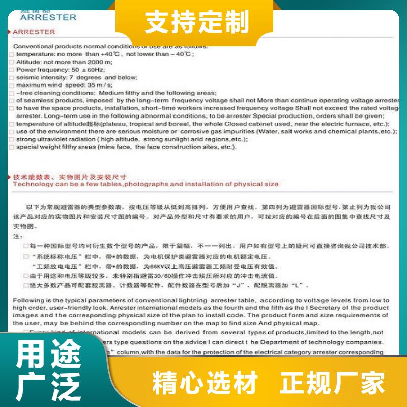 避雷器Y10W-108/281生产厂家有实力有经验