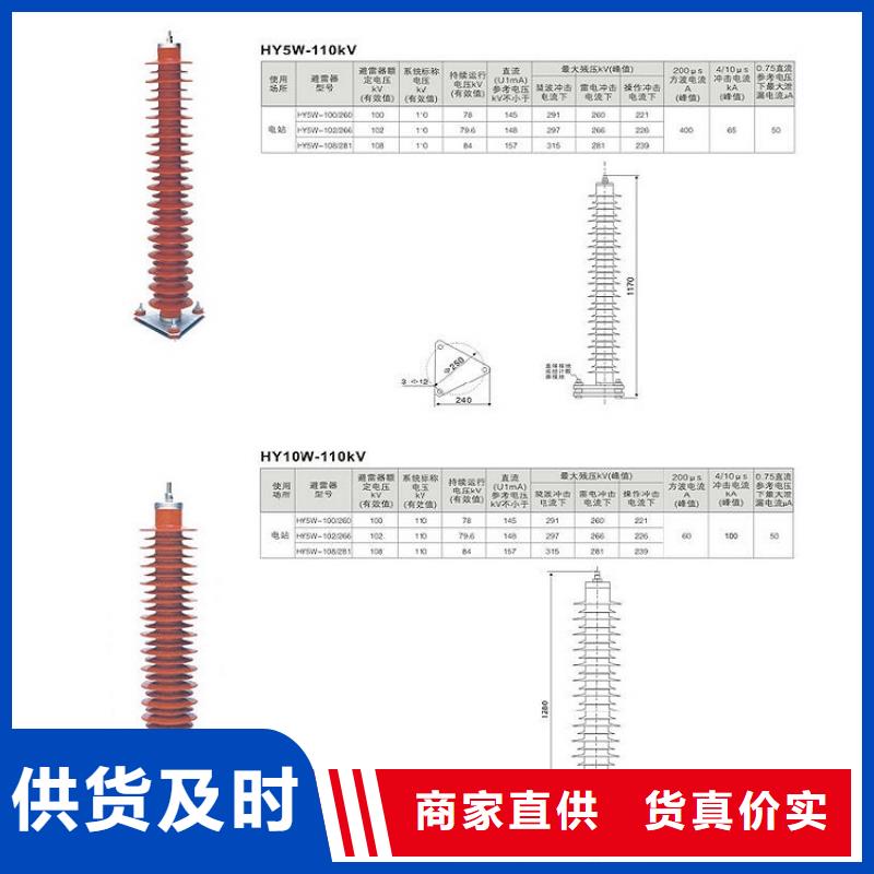 避雷器YH10WX5-100/290【羿振电力】一站式采购方便省心