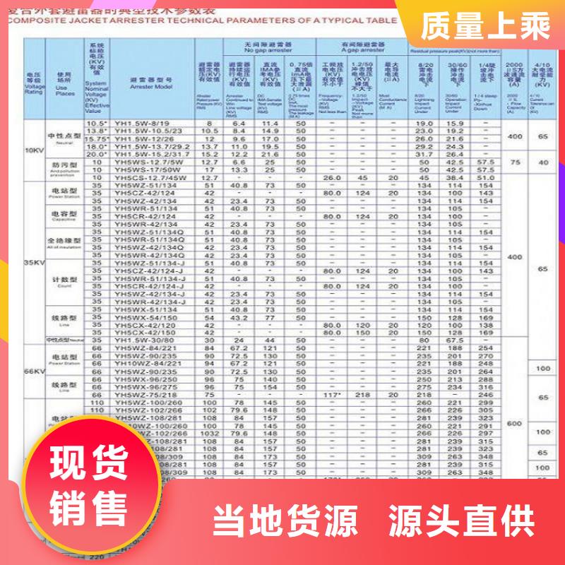 氧化锌避雷器HY10WZ2-96/232S规格齐全今年新款