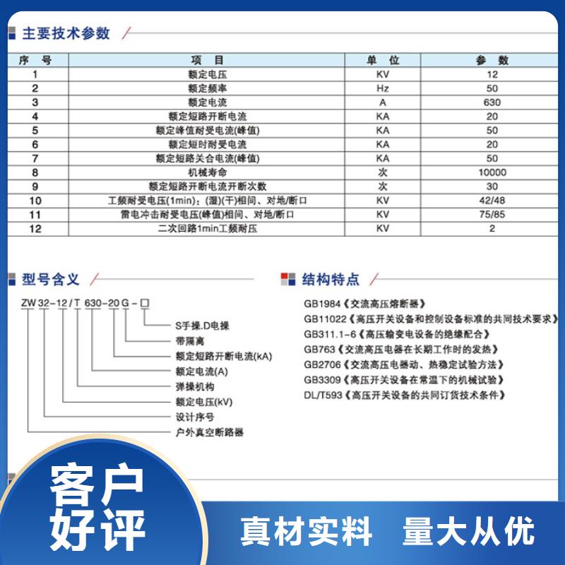 【真空断路器】ZW32-12G/630A同城货源