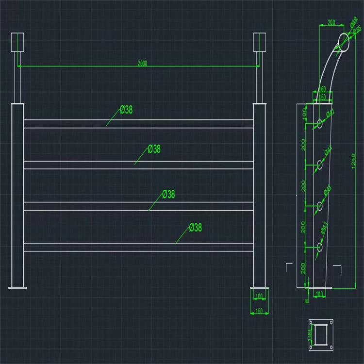 无缝管河道喷塑护栏安装灵活