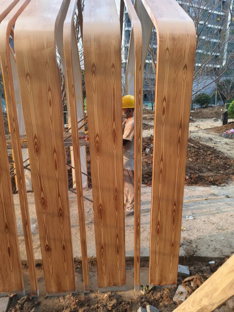 生态复古木纹漆批发多少钱#廊架长廊#凉亭花架#栈道护栏