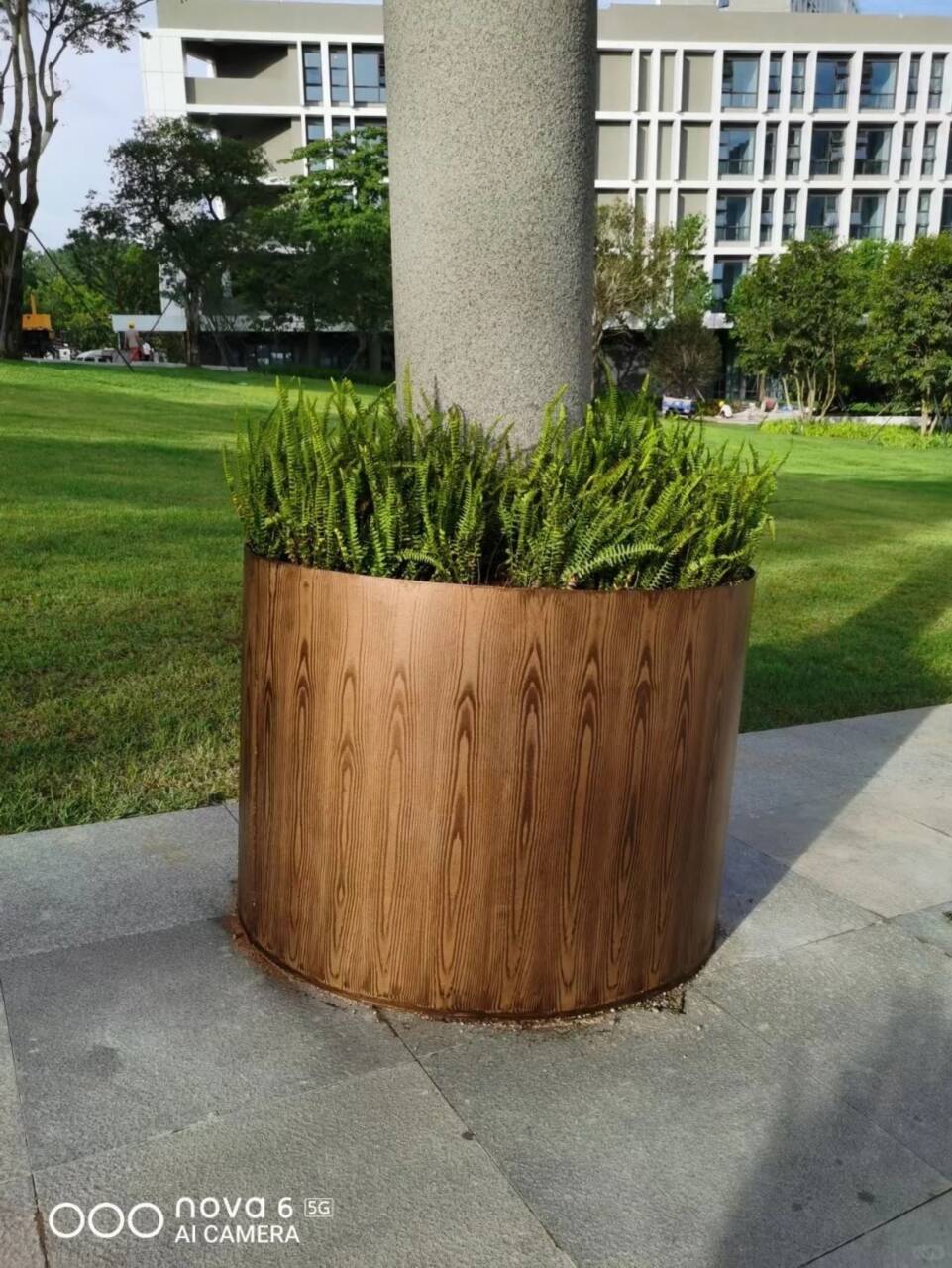 廊架长廊木纹漆多少钱一公斤#方钢圆管#长廊护栏#园林建筑